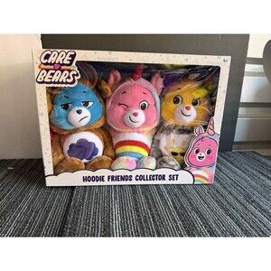 New Care Bears  Hoodie Friends Collector Set Cheer Funshine & Grumpy Bear